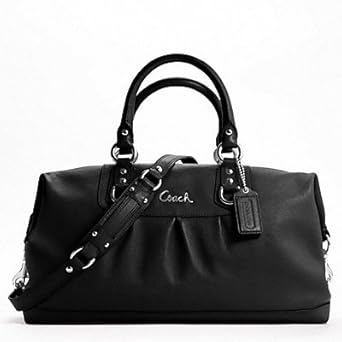 Coach 15447BLK Leather Large Ashley Sabrina Duffle Satchel Bag Purse Tote Black