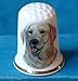 Porcelain China Collectable Thimble -- Golden Labrador Dog