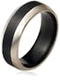 Black Titanium 8mm Wedding Band Ring with Graduated Edges, Size 9