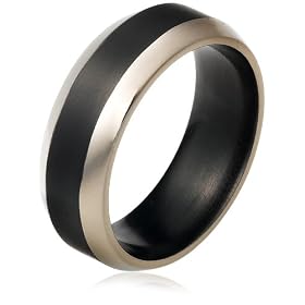 Black Titanium 8mm Wedding Band w/ Graduated Edges $24.99