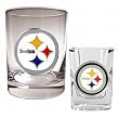 Pittsburgh Steelers - Rocks Glass & Shot Glass Set - Primary logo (35mm on GSS)