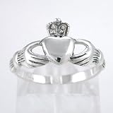 Irish Friendship & Love Celtic Claddagh Ring in Sterling Silver in sizes 5, 6, 7, 8 and 9, #8935