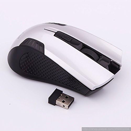 Moluo Silver Cordless USB Receiver Wireless 2.4G Optical Mouse Vista