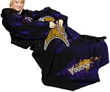 NFL Minnesota Vikings Adult Comfy Throw, Officially Licensed Blanket with Sleeves by Northwest, 