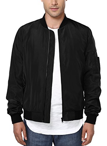 HEMOON Men's Casual Sportswear Lightweight Baseball Bomber Jacket
