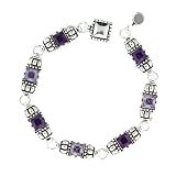 Silver and Amethyst Magnetic Bracelet Fashion Jewelry