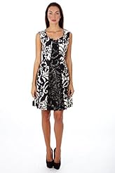 Fit-and-Flare Silk/Shantung Lace  Dress