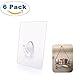 13.3 lb/6kg(Max) Transparent Super Heavy Duty Hooks,Solid Glue No Scratch Hooks Pack with Electrostatic Adherence,Waterproof and Oil proof, Great Necessity for Bathroom Kitchen Wall & Ceiling Hanger