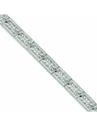 Genuine .925 Sterling Silver Pave Cz Bracelet 25.3 Grams . 100% Satisfaction Guaranteed.