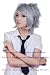 HOT sexy Light Gray Grey Fluffy Curly Anime cosplay wigs party Masquerade boys girls 30cm