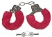 Sports : Handschellen mit Fell rot