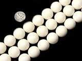 18mm round gemstone white coral beads strand 15"