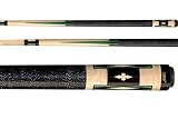 Joss Natural Maple Pool Cue with African Black Wood and Green Veneer Points