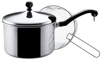 Farberware Classic 4-Quart Dual-Function Saucepot with Chrome-Plated Fry Basket