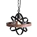 Giluta Spherical Displays Changeable Wood Pendant Light for Kitchen Island, Rustic Industrial Edison Hanging Light Dining Room Vintage Ceiling Light Fixture 1-Light, Black (P0032)