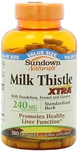 Sundown Naturals Milk Thistle XTRA 240 mg. - 250 capsules