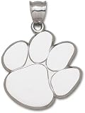 Clemson Tigers Solid Sterling Silver Polished Paw Giant Pendant
