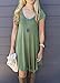 POSESHE Women's Short Sleeve V-Neck Casual Loose Fit T-Shirt Dress Army Green S
