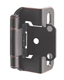 Amerock Decorative Half Wrap 1/2 Overlay Self Closing Cabinet Door Hinge Oil Rubbed Brass