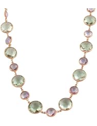 14 Karat Rose Gold Faceted Lavender & Green Amethyst Necklace (17 Inch)