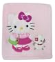 Bedtime Originals Hello Kitty and Puppy Fleece Blanket with Applique - Pink