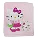 Bedtime Originals Hello Kitty and Puppy Fleece Blanket with Applique - Pink