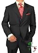 Gino Valentino 3 Button Made in Italy Wool / Silk Mens Suit 150's Hand Made Canvas Front Jacket Plus Pants Custom Working Buttonholes Business Suit Charcoal Gray