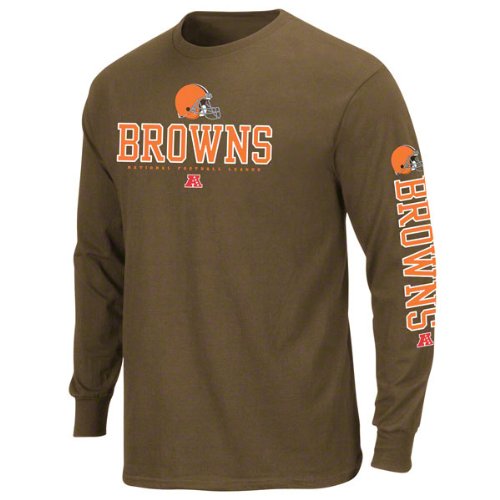 Cleveland Browns Primary Receiver Long Sleeve T-Shirt - Brown (X-Large)