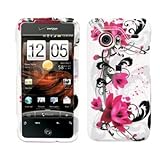 HTC Droid Incredible Cell Phone Red Flower on White Protective Case Faceplate Cover