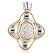 Sterling Silver/18K Gold 1/4 Carat Diamond Flower Pendant