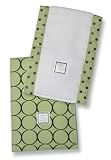 SwaddleDesigns Baby Bupies- Set of 2 - Lime with Brown Dots and Lime with Brown Mod Circles