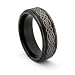 6MM Tungsten Carbide Black Wedding Band Ring w/Laser Etched Celtic Design