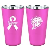 NFL Miami Dolphins 16-Ounce Breast Cancer Awareness Lusterware Pint Glass Set