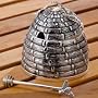 BEEHIVE HONEY JAR - SILVER PLATED BEEHIVE HONEY JAR
