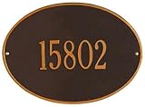 Hawthorne One-Line Estate Wall Address Plaque estate/one line Oil Rbbd Bronze