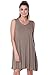 A+D® Womens Casual Flowy Stretch Loose Fit Midi Tunic Tank Dress