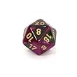 Chessex Gemini Opaque Green-Purple with gold d20 Dice