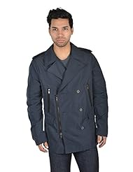 Apparel: Lanvin Mens Dark Blue Double Breasted Jacket US M IT 50