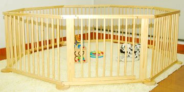 Baby Kids Wooden Playpen Room Divider 8 Panel