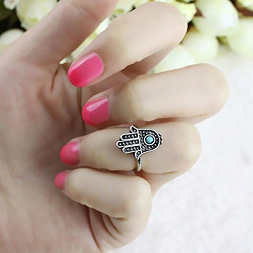 Yantu Hand Of Fatima Lucky Hamsa Evil Eye Protection Hand Rings