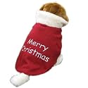 Merry Christmas Dog Coat (Red and White, Large)
