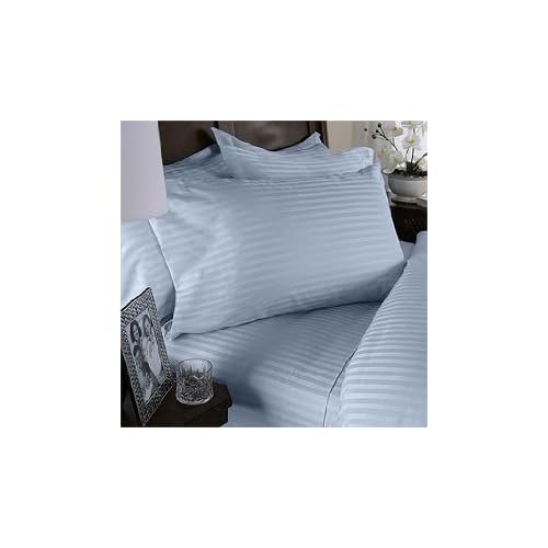 * Stripes Blue 330 Thread Count cal king size Attached Waterbed Sheet