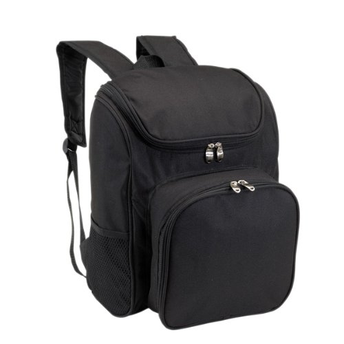 Super schicker Picknickrucksack, für 2 Personen, inkl. Geschirr usw., Farbe: Schwarz Super schicker Picknickrucksack, für 2 Personen, inkl. Geschirr usw., Farbe: Schwarz