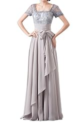 Floor Length Bateau Neck Corset Empire   Waistline Crystal Lace Evening Dress 