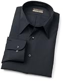 Van Heusen Men's Long Sleeve Wrinkle Free Poplin Fitted Solid Shirt, Eclipse, 16 34/35