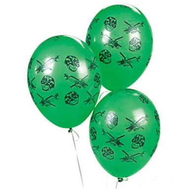 12 Army Camouflage Latex Balloons