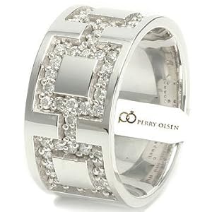 .75ct VVS E-F 14K White Gold Square Linked High End Men's Diamond Wedding Ring, 7.5