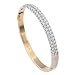 14K Two Tone 2 1/2 ct. Machine Set Diamond Bangle Bracelet (F-G Color, VS1 Clarity)