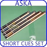 Pool Cue Set of 4 Short Cue Sticks Irish Linen Wrap