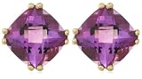 10k Choice of White or Yellow Gold, February Birthstone, Amethyst Earrings